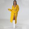 2025 New Women's Fashion Long Sleeve Pocket Cardigan – Autumn/Winter Pure Color Sweater