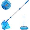 Pool Bottom Skimmer - Telescopic Aluminum Handle 1.2 M, Fine Mesh Net 40×15 Cm