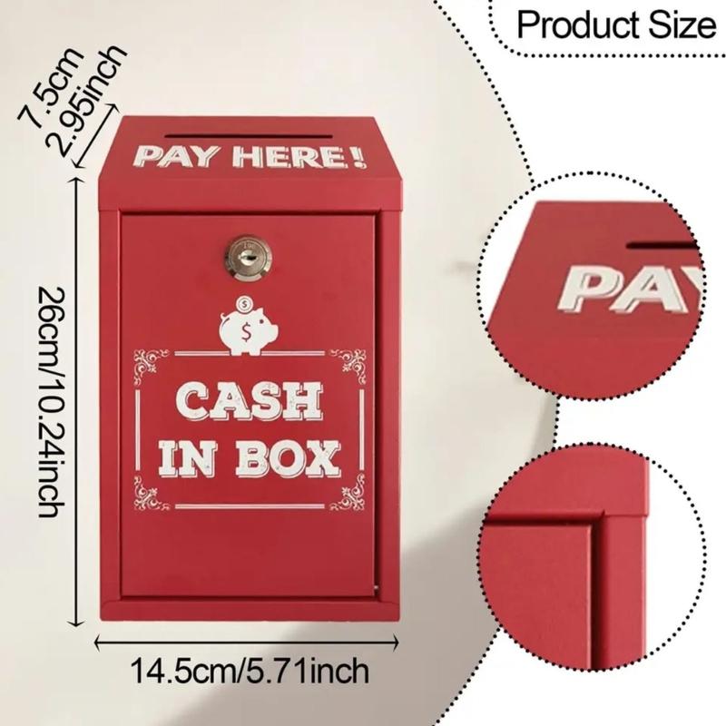 Caixa de Armazenamento de Ferro com Fechadura Estojo de Depósito Portátil Para Itens Confidenciais Acessórios de Moedas