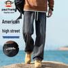 Erkek Amerikan Retro Geniş Paça Kot Pantolon