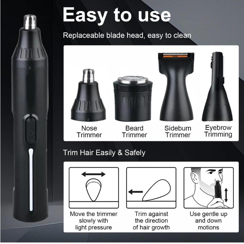 High Speed Cordless Nose Hair Clippers Men Personal Care Tool Rechargeable Eyebrow & Nose Hair Trimmer Enduring