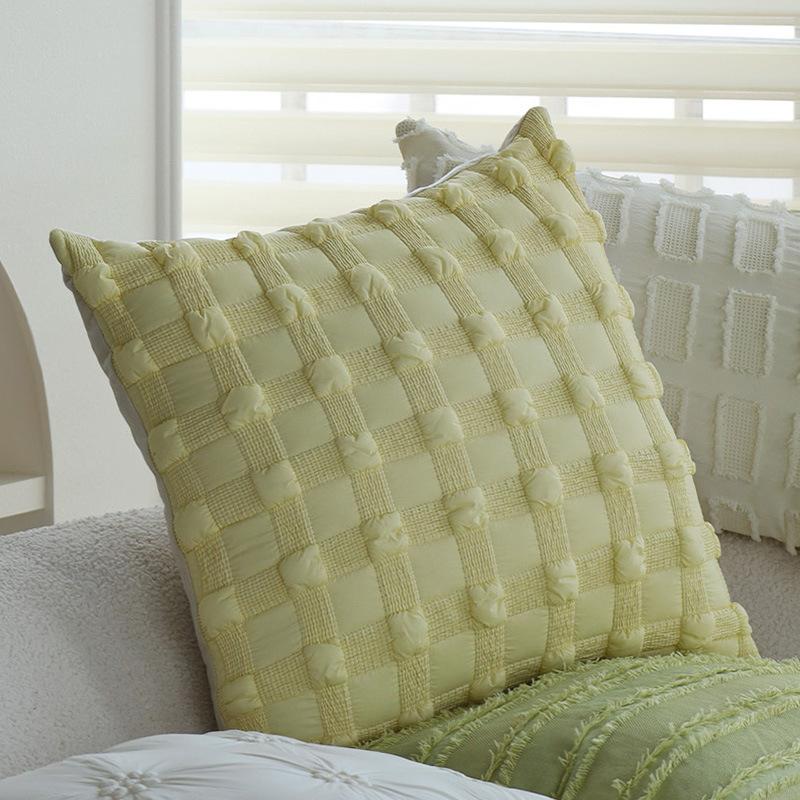 Ins Cream Style Pillow Green Cushion Pillow Cover Living Room Sofa Model Room Bay Window Cushion Does Not Contain Core