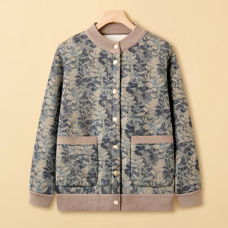 Women's Plus Velvet Knitted Cardigan Sweater