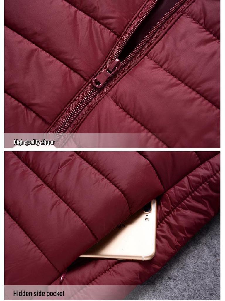 Men's Large Size Short Cotton Coat - Autumn/Winter, Lightweight, Plus Size, Thick, for Middle-Aged & Young