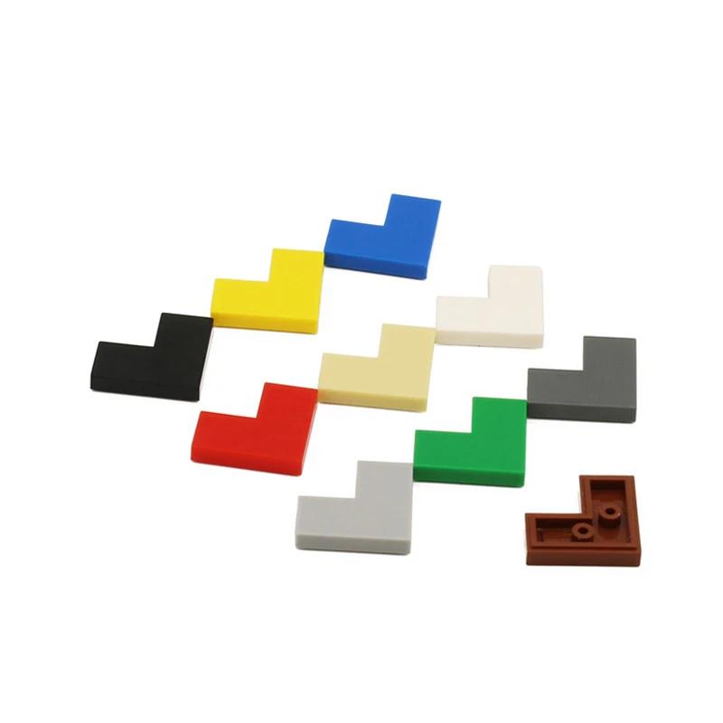 100Pcs MOC Smooth Blocks Assembles Particles 14719 Flat Tile 1+2 Corner Construction Bricks Learning Works With Brand Leduo Playthings