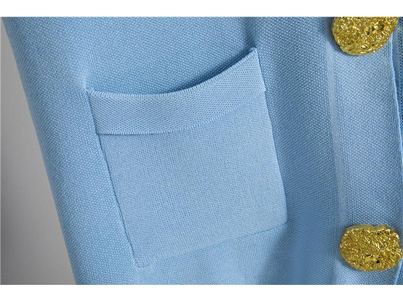 2025 Letní Móda Dvoudílný Pletený Vesta na Knoflíky & Sada Dlouhých Kalhot