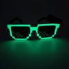 Lunettes Mosaïque Pixel LED Créatives pour Festival, Activées par la Lumière et la Musique Sans Fil, Lunettes de Soleil Néon Multicolores pour Fêtes Rave