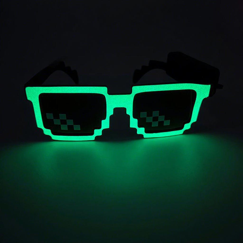 Lunettes Mosaïque Pixel LED Créatives pour Festival, Activées par la Lumière et la Musique Sans Fil, Lunettes de Soleil Néon Multicolores pour Fêtes Rave