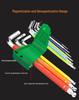A Industrial S2 Alloy Steel 9-Piece Colored Torx Hex Key Set LA319103