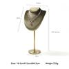 Velvet Necklace Display Stand – Gold Base Jewelry Bust Jewelry Organizer Display Stand Prop Elegant Storage for Accessories