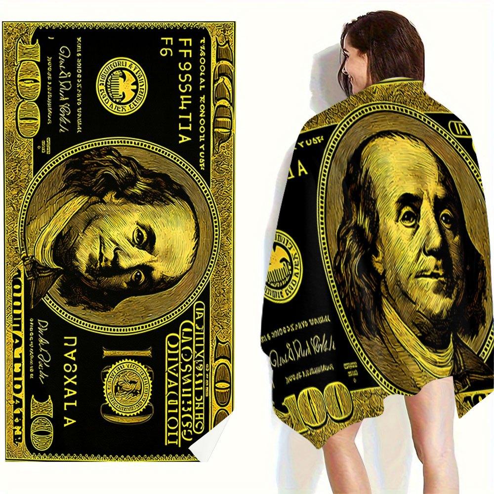 1pc Hundred Dollar Bill Printed Fashion Beach Towel,  Wrap, Beach Scarf
