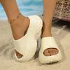 Fashion 2025 Summer Women's Solid Round Toe Platform Beach Slippers Light Casual Sandals for Outdoor Casual Slippers Women Zapatos Mujer