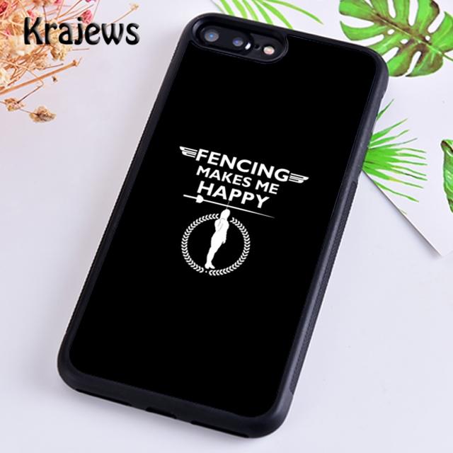 Krajews Eat Sleep Fencing Heartbeat Phone Case Cover For iPhone 17 Air 16 15 14 Plus 11 12 13 Pro Max Coque Fundas