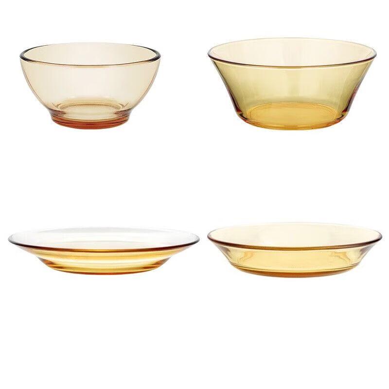 Yileya HP-04 Amber Glass 11-Piece Dinnerware Set