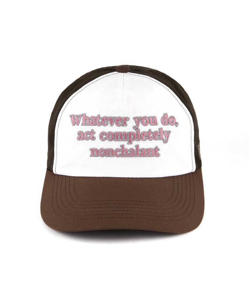 VERUTUM Slogan Trucker Hat Brown