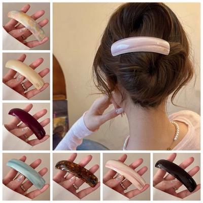 Elliptical Spring Clip Arc Large Hairpin Cute Acetate Hair Clip  Female