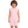 Kids Adaptive Fitness Romper: Round Neck Sleeveless Zipper Jumpsuit for Boys Girls Special Needs Yoga