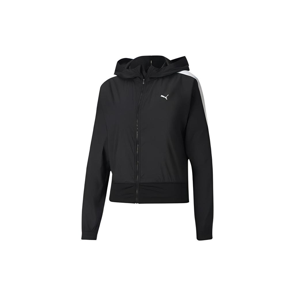Puma Train Reflective Logo Color Block Hooded Jacket Women Jacket Black 519533-01