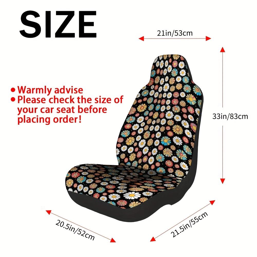 2pcs, Trendy Colorful Flower Pattern Car Seat Covers, Designed For Driver And Passenger Front Seats, Fresh Look For Car Interior