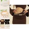 Metal Spring Waist Belt For Women Elegant Fashionable Chain Link With Faux Pearl Accents
