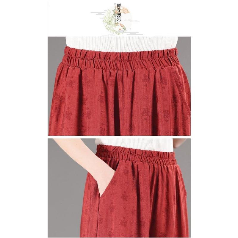 Damen locker elastischer Bund Polka Dot Freizeit Hose Leicht Atmungsaktiv Haremshose