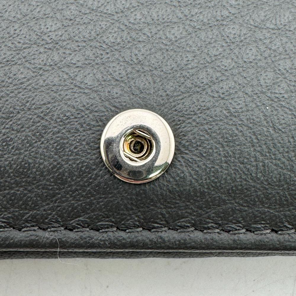 BALENCIAGA 551921 Compact wallet leather Every day Tri-fold wallet Dark gray leather Used