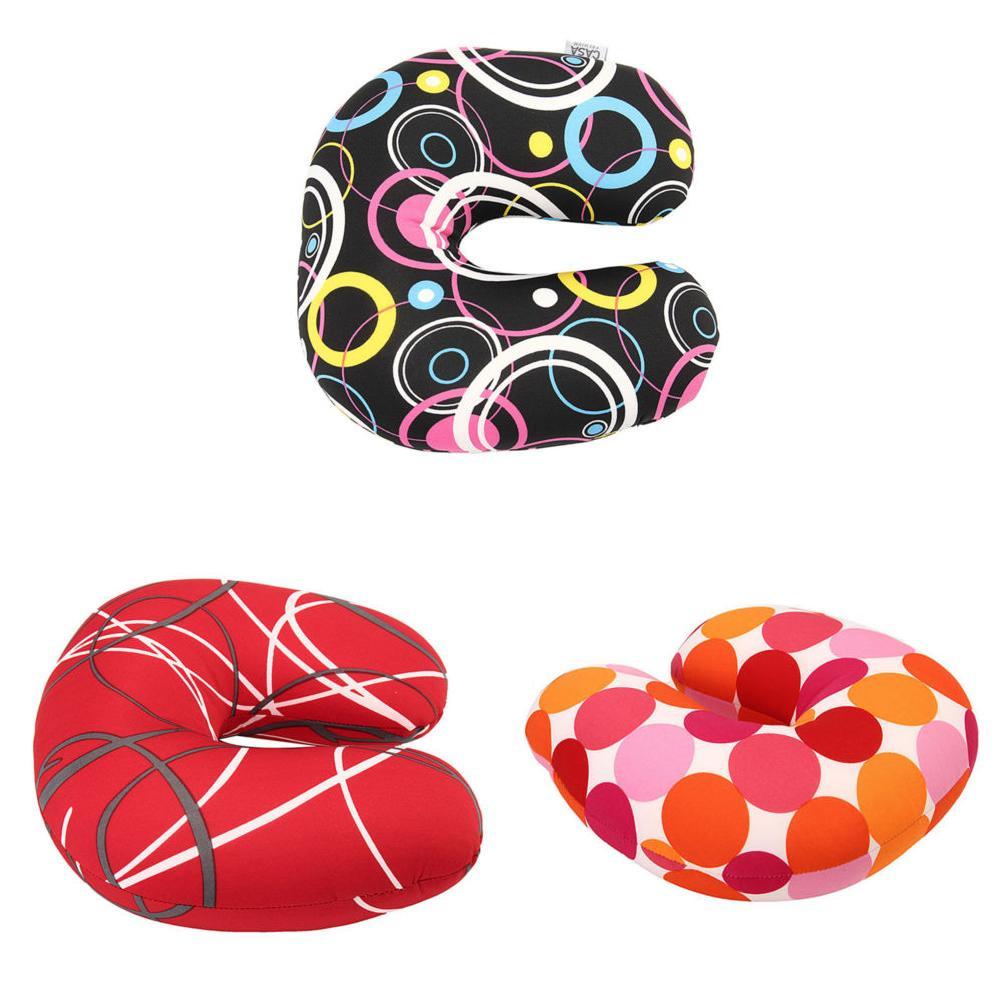 U Shaped Neck Pillow With Printed Design For Office And Travel Comfort