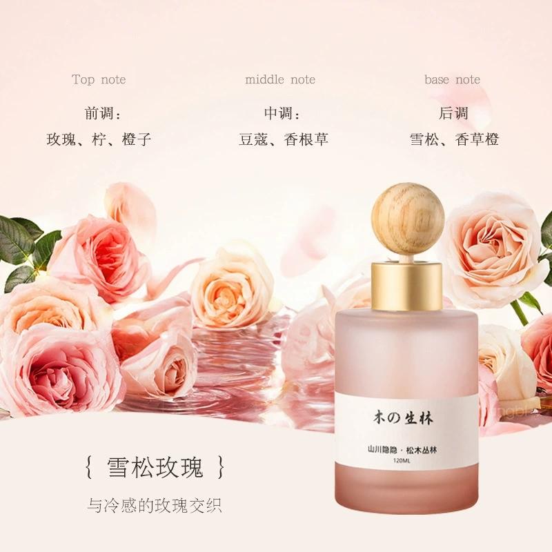 120ml Aromatherapy Essential Oil Diffuser - Niche Cedar Rose Fragrance with Wooden Ball, Car Perfume & Home Air Freshener
