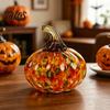 Mini Zucca in Vetro Soffiato a Mano, Zucca in Finto Cristallo da Appendere, Collezionabile per il Ringraziamento, Halloween, Autunno, Raccolta