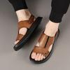 New Summer First-layer Cowhide Men's Beach Shoes, Leather Sandals, Leather Sandals, Non-slip Slippers, Breathable Men's Shoes