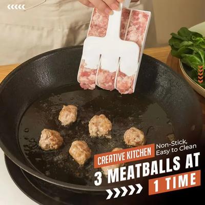 HOT Plastic Meatball Maker Set Kitchen Gadgets Creative Fried Fish Beaf Meat Making Balls Mold Spoon Meat Tools Cooking Accessor