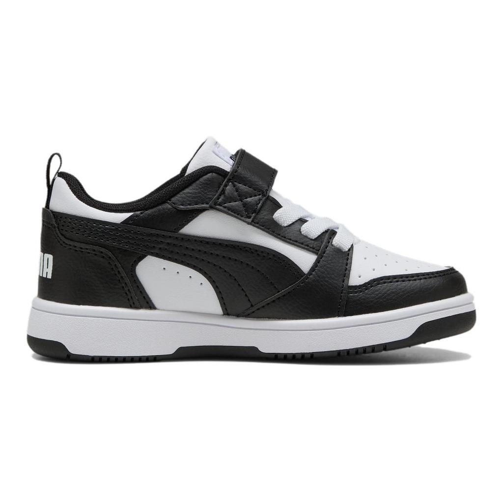 Puma Rebound V6 Lo Classic Versatile Low-Top Kids Skate Shoes Kids Sneakers Black White 397419-01