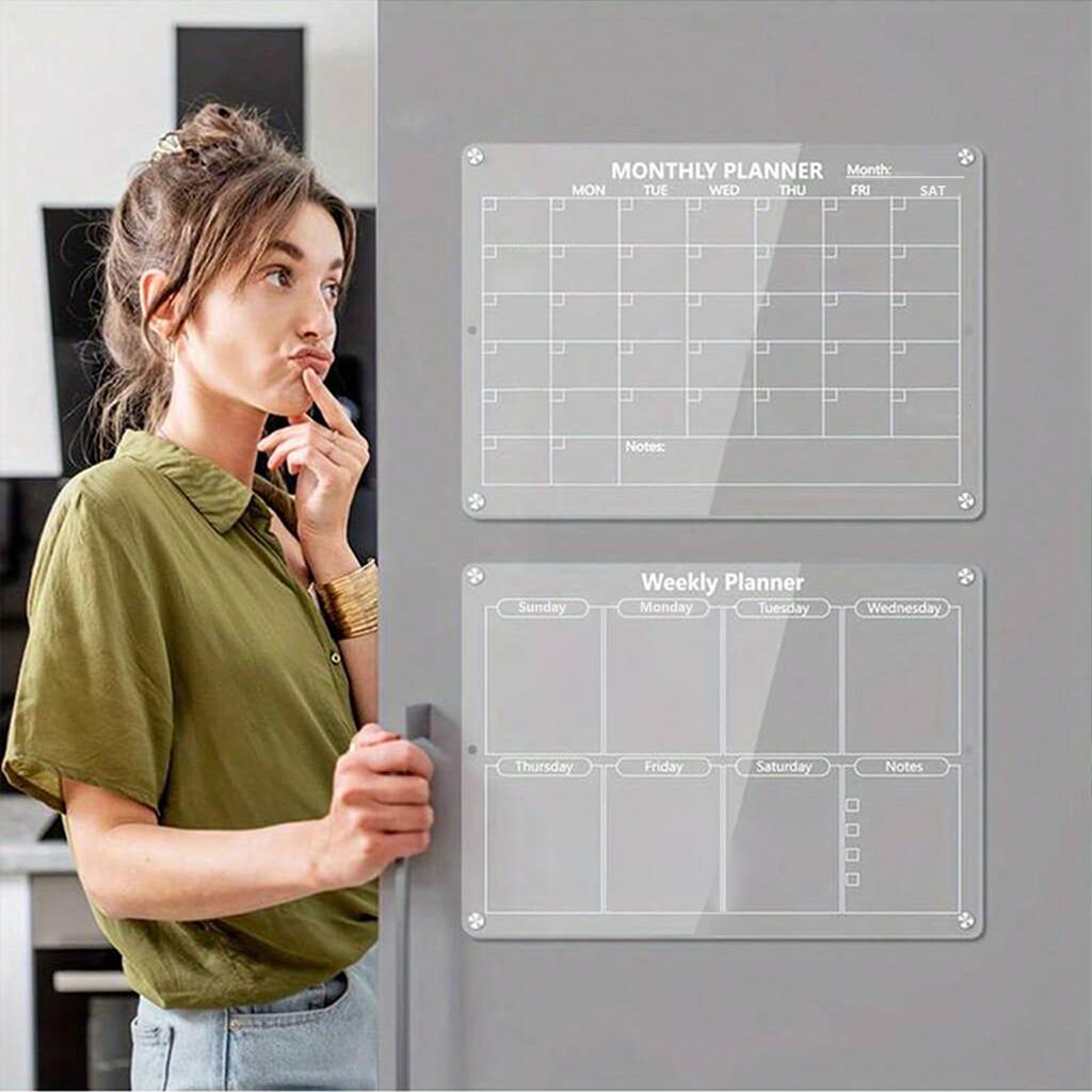 Multi-Use Dry Erase Board Calendar Anti-slip In Magnetic Calendar Board with Calendar Board Planner Reusable Magnetic Dry Erase