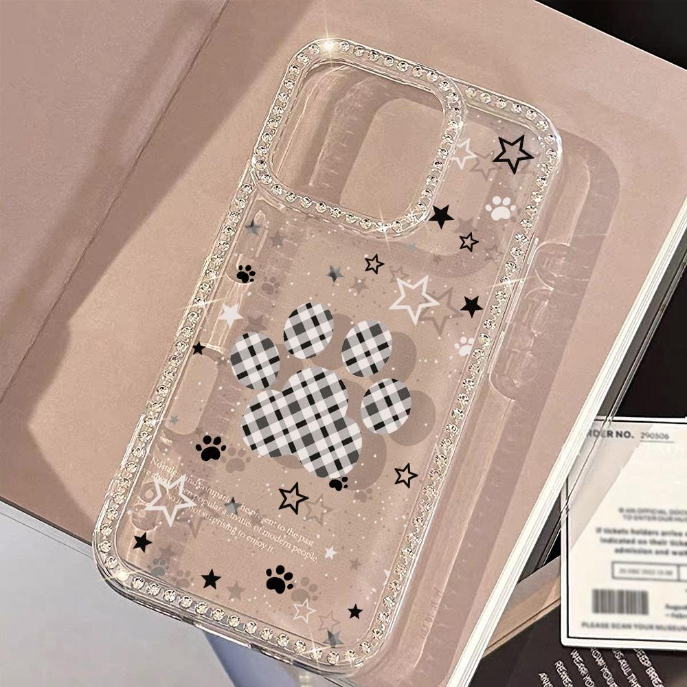 Bracelet Chain Phone Case For iPhone 17 16 15 13 14 for 17Air 17 12 14 16 Pro 17 14 16 Pro Max Sparking Diamond Cute Pattern Hard Cover With Lanyard