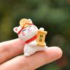 6pcs Figurines Miniature Cute Lucky Cat Micro Landscape Crafts Ornaments For Home Decorations Animal Car Decor Room Accessories