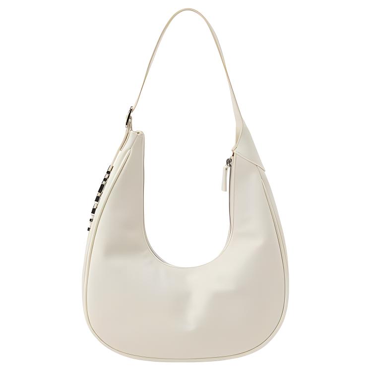 New NERDY Nylon Crescent Bag Shoulder Bag Women's Black/Cream PNES23AA22