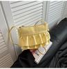 Trendy design pleated shoulder messenger bag fashionable new bucket bag high-end exquisite leather carry