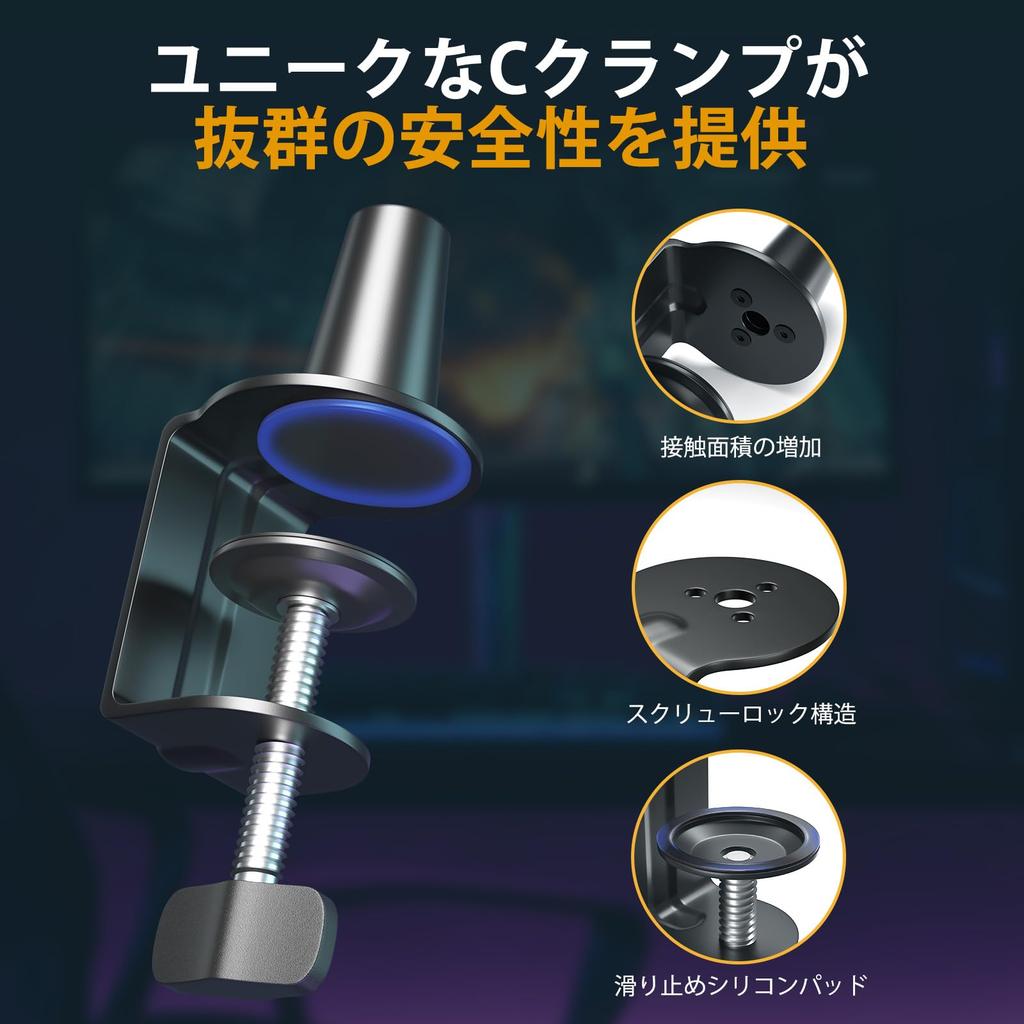 MAONO Microphone Arm, BA92 Black, Stable, Heavy-Duty, Adjustable Height and Angle, 1.8kg Weight Capacity, Professional Metal Desktop Microphone