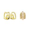 1/2pcs Hip Hop Hollow Heart Tooth Grillz Rhinestone Dental Grills Wearable Tooth Jewelry  Daily