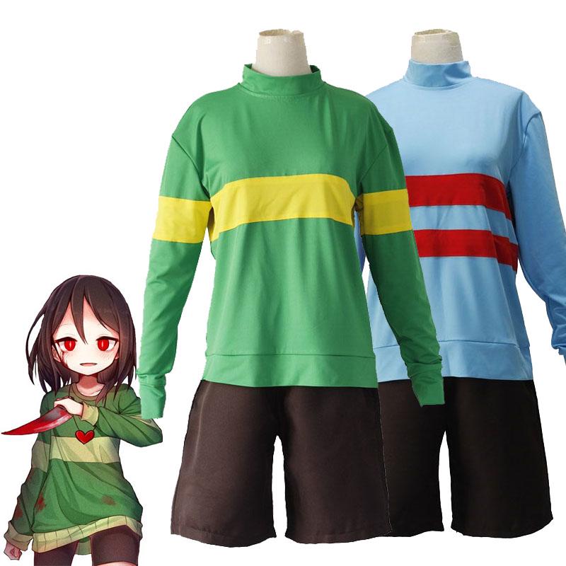 Undertale Frisk Chara Cosplay Tshirt Sweatshirt Shorts Pants Costume Outfits