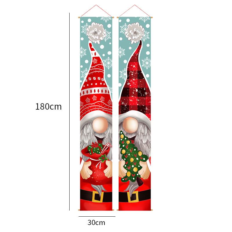 Christmas Couplets, Santa Claus, Snowman, Decoration, Oxford Cloth Couplets