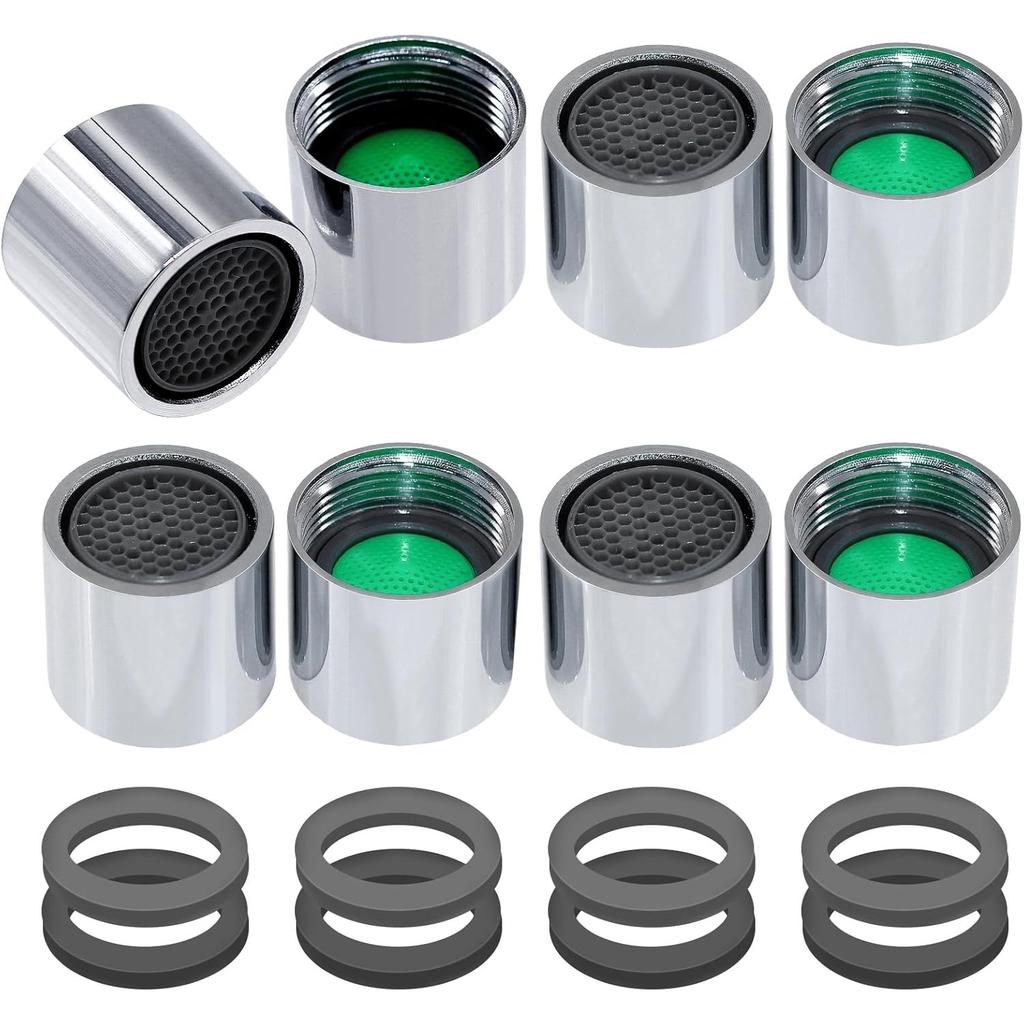 Packung mit 8 Belüftern M18 Belüfter für Wasserhähne Innengewinde Belüfter Wassersparender Belüfter mit 8 Dichtungen, Küchen- und Badarmaturen