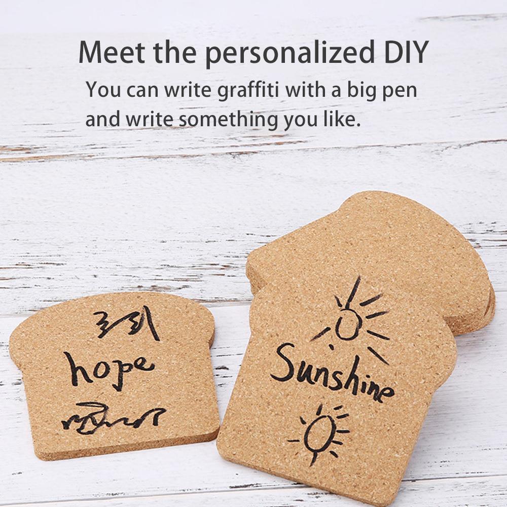 6 Pack Cork Trivet, Bread-shaped Insulation Pads Coasters Set Heat Resistant Hot Mat for Kitchen, Table, Countertops