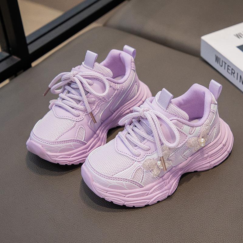 

Весна 2025 Новые кроссовки для девочек Сетчатые дышащие Детские кроссовки для среднего и старшего возраста Корейская версия Универсальный стиль принцессы 26-30 yards FCL shot 50 pairs