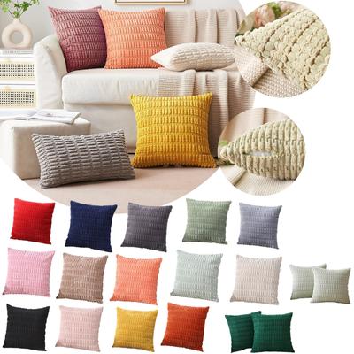 Corduroy Decorative Throw Pillow Covers Soft Corduroy Striped Square Pillow Case Modern Home Decor For Sofa Living Room Couch Bed
