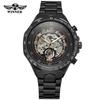 T-WINNER 8067 Men's Skeleton Automatic Mechanical Watch with Transparent Back – Business Style