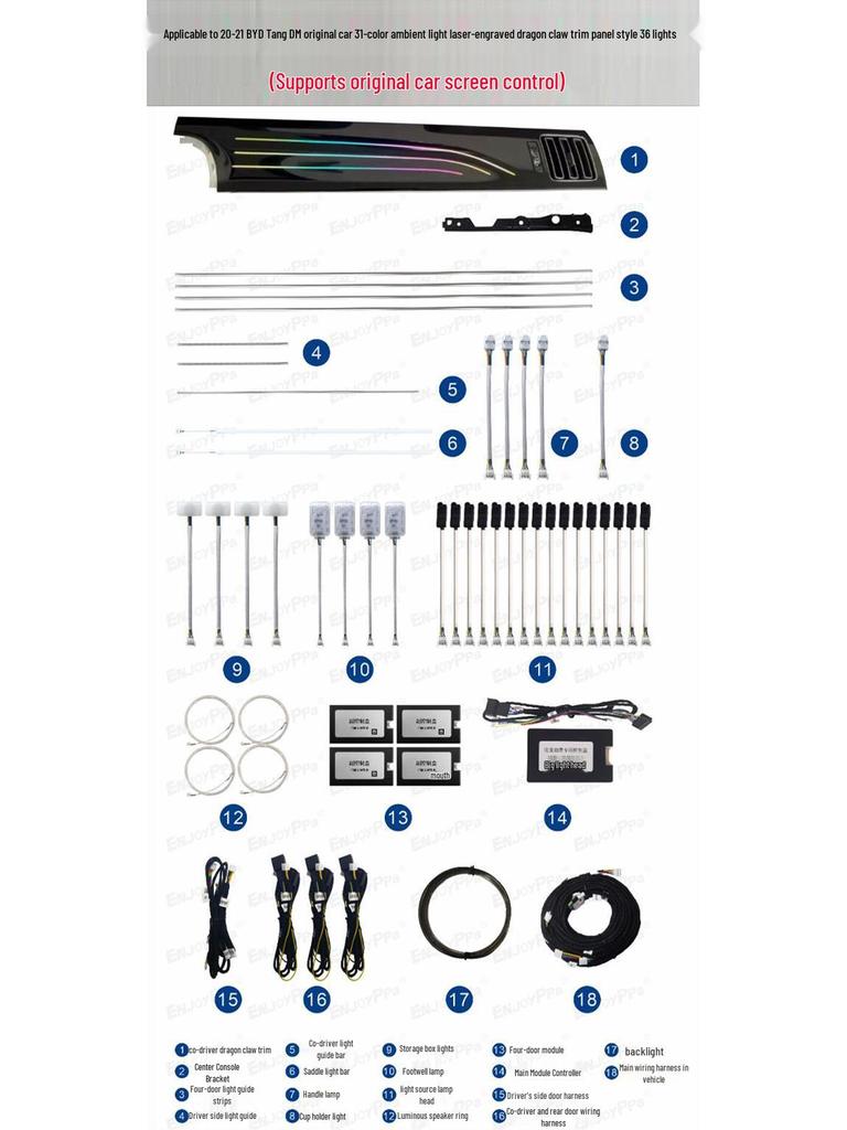 BYD Tang DM-i/EV Colorful Dynamic Ambient Car Interior Lighting