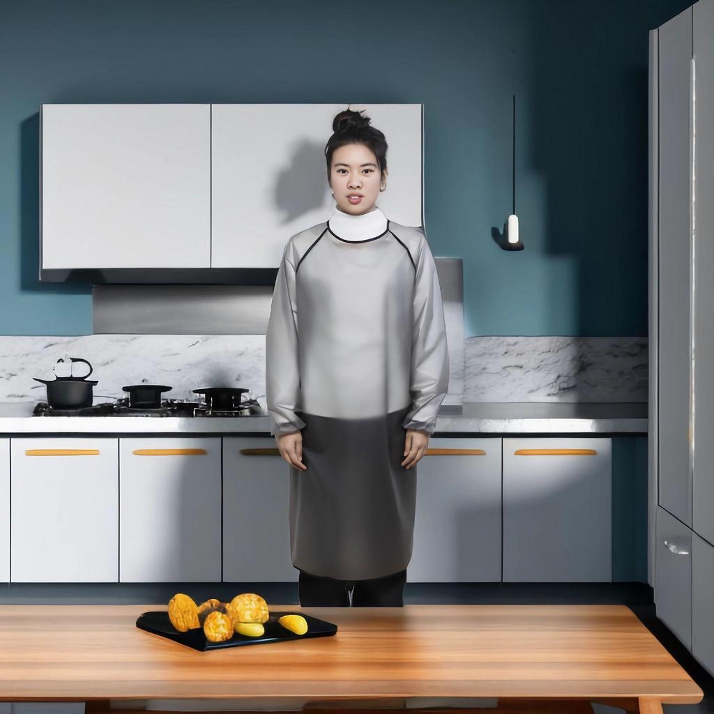 Wasserdichte Schürze mit langen Ärmeln - Waschfreie, ölbeständige Arbeitskleidung für Küche und Meeresfrüchte