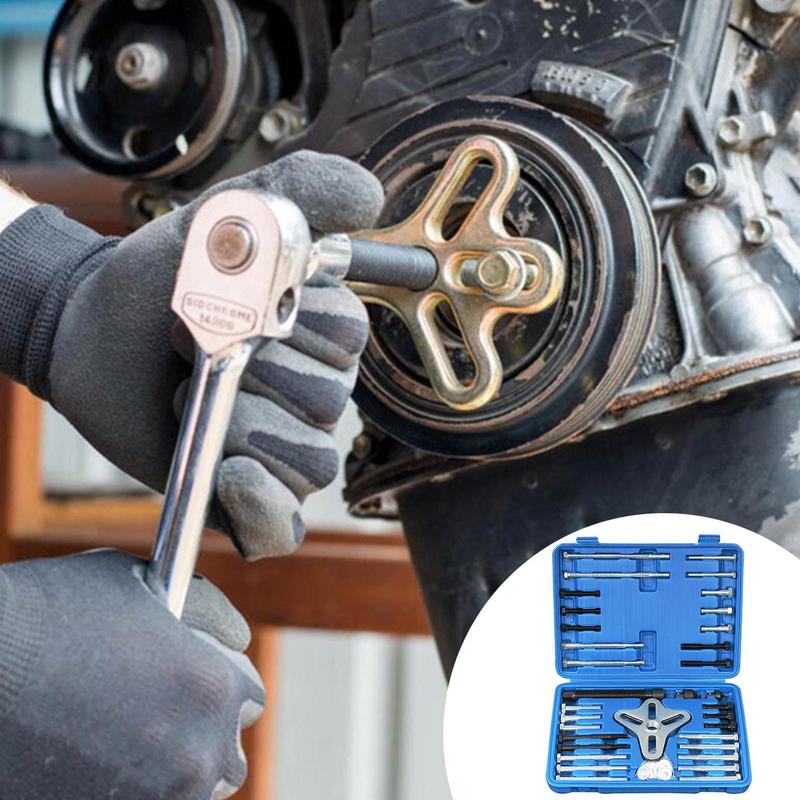 Harmonic Balancer Puller Set Heavy Duty Steering Wheel Pullers No Bending High Hardness Flywheel Crankshaft Pulley Puller Car