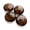 Smoky Quartz Round Checkerboard Cabochon Gemstone | AAA Calibrated Loose Stone for Fine Jewelry